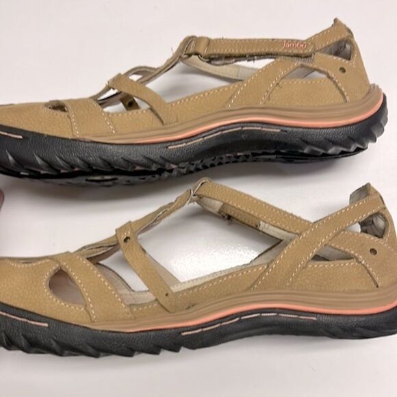 Jambu Women’s Closed Toe Terrain Sandals 8M Taupe Brown Pink Hook & Loop Straps - Picture 11 of 16